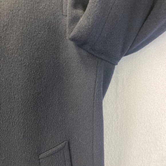 Allyn Saint George Black Cashmere Blend Notch Trench Coat Mens 38 S Overcoat - Picture 12 of 16